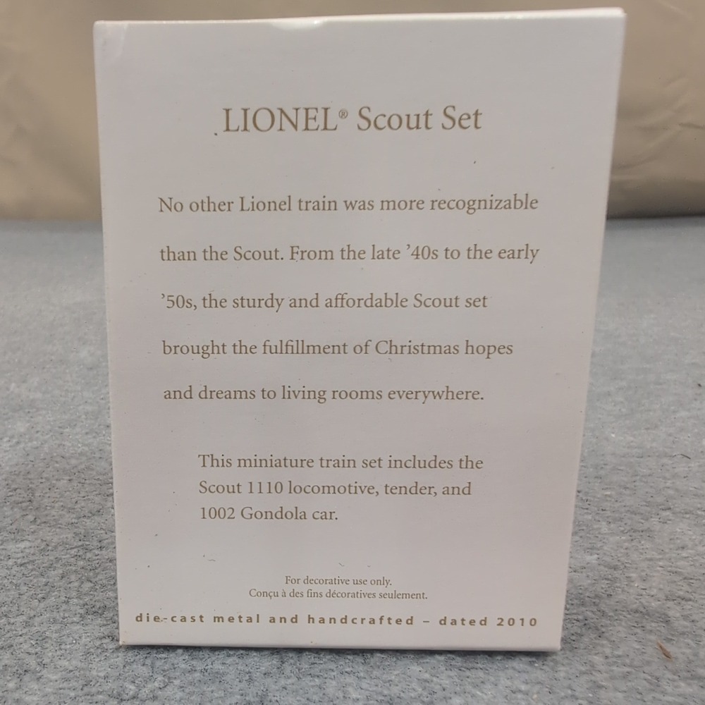 Hallmark Keepsake Miniature Lionel Scout Set 3 Christmas Ornaments 2010 - Picture 2 of 3